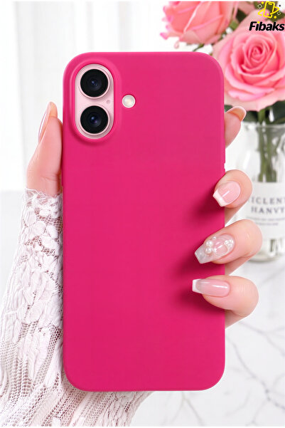 Fibaks iPhone 16 Kılıf Kadife Lansman Soft Yumuşak Liquid Silikon Kamera Koru...