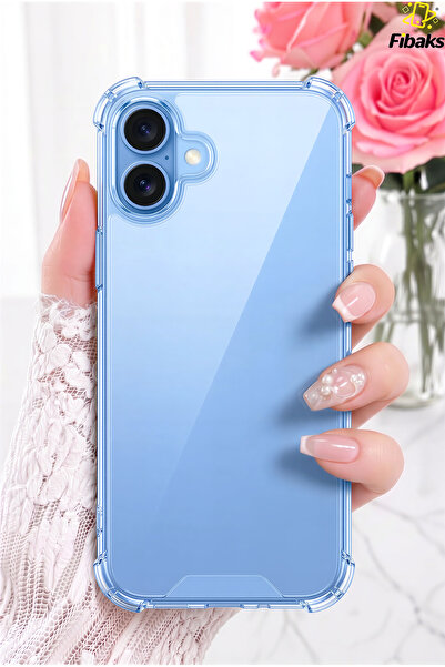 Fibaks iPhone 16 Plus Kılıf Airbag Crystal Sert Pc Antishock Darbe Emici Kena...