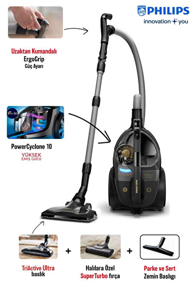 Philips xb9145 Turbo Marathone Ultimate Toz Torbasız Elektrikli Süpürge, Powe...