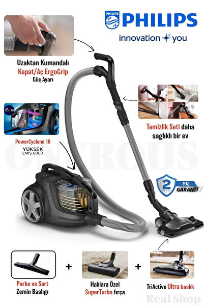 Philips Kumandalı Kontrol Yeni Marathone Ultimate Toz Torbasız Elektrikli Süp...