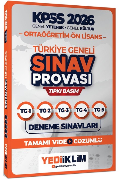 Yediiklim Yayınları 2026 KPSS Ortaöğretim Ön Lisans GY-GK Türkiye Geneli Vide...
