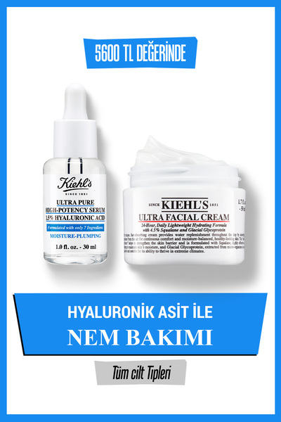 Kiehl's Ultra Facial Nemlendirici ve Hyaluronik Asit Serum ile Nem Bakımı İki...