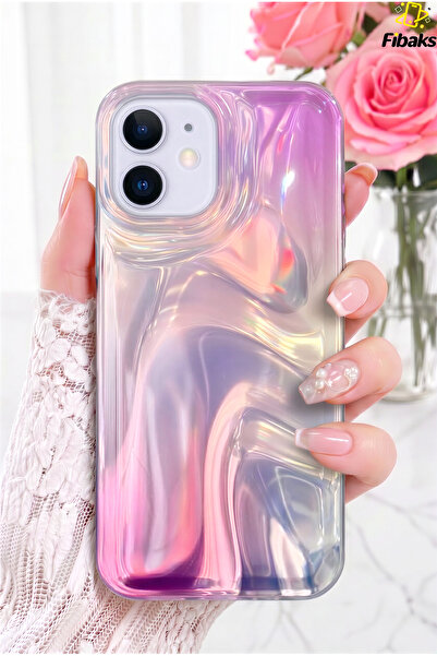Fibaks iPhone 11 Kılıf Rüya Shine Saten Dokulu Renk Geçişli Hologram Efektli ...