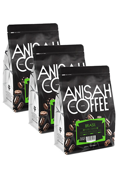 Anisah Coffee Brasil Santos Filtre Kahve | 3x250gr | Medium Roast | %100 Arabica