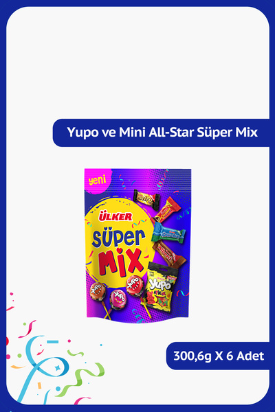 Ülker SÜPER MİX - Yupo ve Mini All Star Ürünleri Karışık Paket - 300.6 gram -...