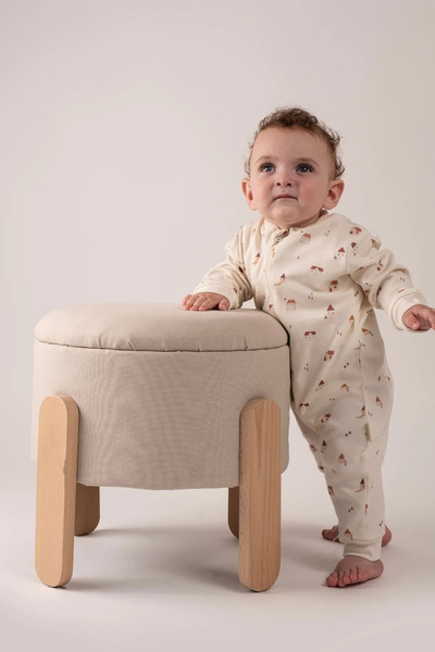 VAUVA Kız Erkek Bebek Tulumu Uzun Kollu Fermuarlı Pijama Tulum Baskılı Uyku T...