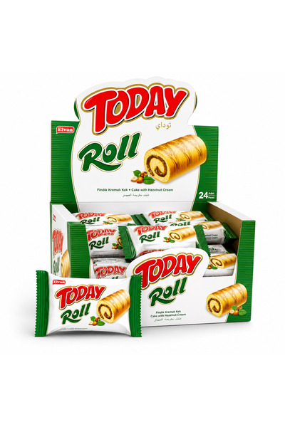 Elvan Today Swiss Roll Fındık Kremalı Kek 35 Gr 24 Adet (1 Kutu)