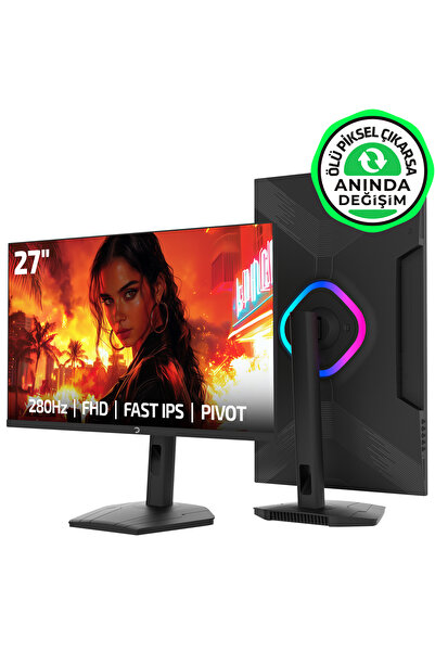 GamePower Lunis L60 27'' 280Hz 0.5Ms Fast IPS FHD RGB Pivot Gaming Monitör (Ö...