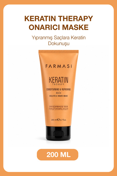 Farmasi Keratin Therapy Onarıcı Saç Maskesi 200 ml | Nemlendirici & Pürüzsüzl...
