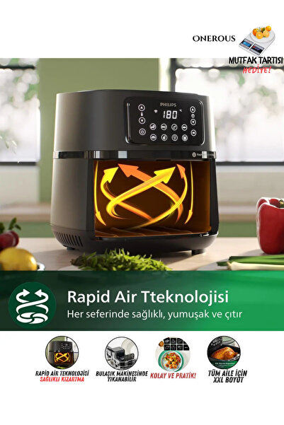 Philips 16'sı 1 Arada Airfryer, 7,2 Litre Aile Boyu Geniş Kapasite, Connected...