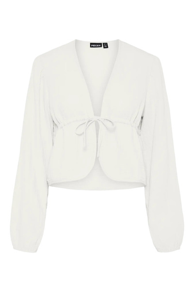 PIECES PCSASTINA LS V-Ausschnitt TIE TOP WVN MSA BC