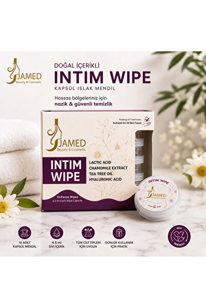 Jamed Beauty Intim Bakım Mendili pH Dengeli Hassas Bölge Temizleme 10'lu