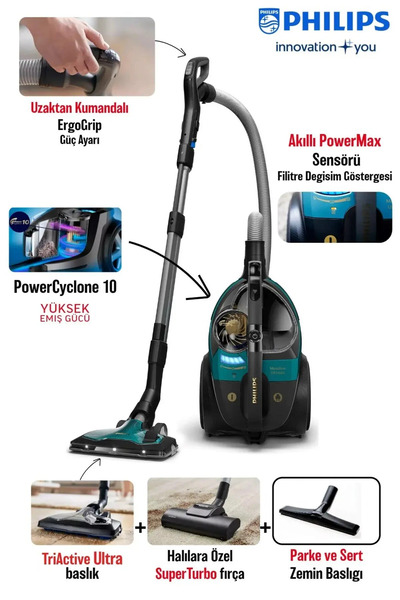 Philips Otomatik Açılıp Kapanma Özelliği Marathon Ultimate Yüksek Emiş Gücü,s...