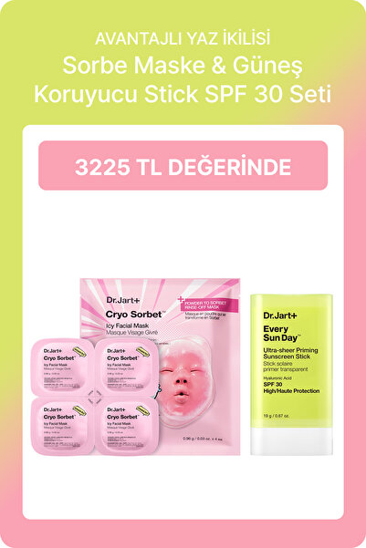 Dr.Jart+ Avantajlı Yaz İkilisi | Cryo Sorbe Maske + Güneş Koruyucu Stick SPF30