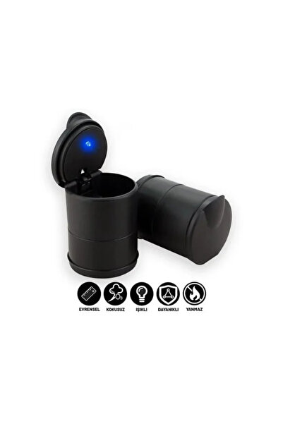 Lazım Shop Araç İçi Işıklı Kapalı Küllük Oto Küllük Araba Küllüğü