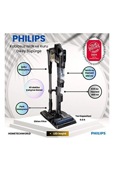 Philips 3'ü 1 Arada (Islak, Kuru ve Moplu) Sarjlı ve Kablosuz Dik Süpürge