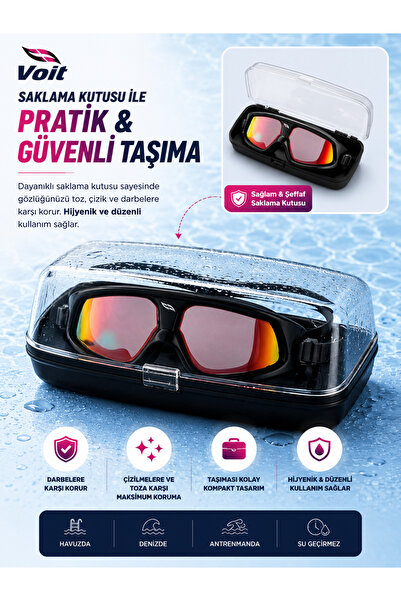 Voit Skylight Unisex Mirrored Swimming Goggles |   Anti-Fog, Uv Protected, Silicone