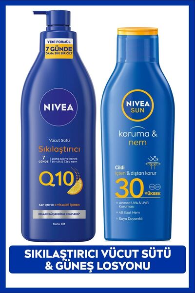 NIVEA SUN SPF30 Güneş Koruyucu Nemlendirici Losyon 200ml, Q10 Sıkılaştırıcı V...