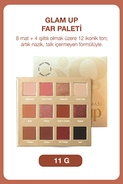 Farmasi Glam up Matte & Shimmer 12-Piece Intensely Pigmented Eyeshadow Palette