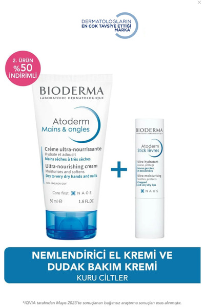 Bioderma Atoderm El Kremi ve Dudak Bakım Kremi İkilisi