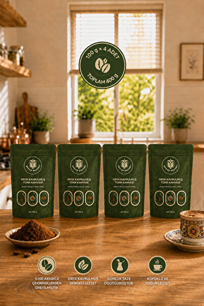Antep Pazarı Türk Kahvesi, Orta Kavrulmuş, 100 gr x 4 adet