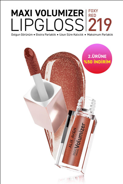 Alix Avien Maxivolumizer Lipgloss 219 - Foxy Red - Kalıcı ve Nemlendirici Ruj...