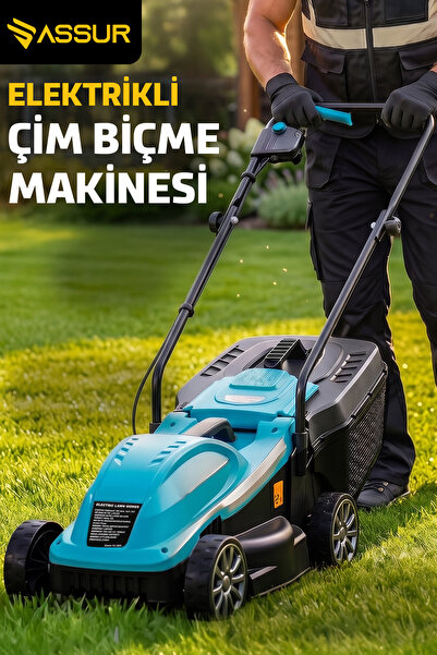 ASSUR 1200W 30L Toplama Torbalı Elektrikli Çim Biçme Makinesi