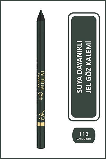 Golden Rose Tattoo Gel Eyepencil-113 Dark Green-Uzun Süre Kalıcı Gel Göz Kalemi