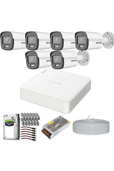 Hikvision Colorvu Gece-karanlıkta 7/24 Renkli 6 Kameralı Set 1tb 7/24 Hdd