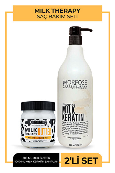 Morfose Keratin Sütü Şampuanı 1000 Ml+ Milk Therapy Butter Yağ Içeren Mucizev...