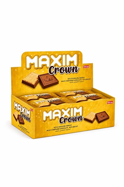 Elvan Maxim Crown Kakaolu Bisküvi 10 Gr. 24 Adet (1 Paket)