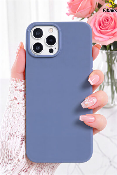 Fibaks iPhone 15 Pro Kılıf Kadife Lansman Soft Yumuşak Liquid Silikon Kamera ...