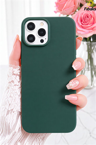 Fibaks iPhone 15 Pro Kılıf Kadife Lansman Soft Yumuşak Liquid Silikon Kamera ...