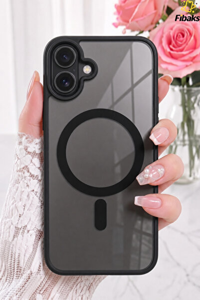 Fibaks iPhone 16 Kılıf Magsafe Wireless Şarj Özellikli Tam Koruma Renkli Sert...