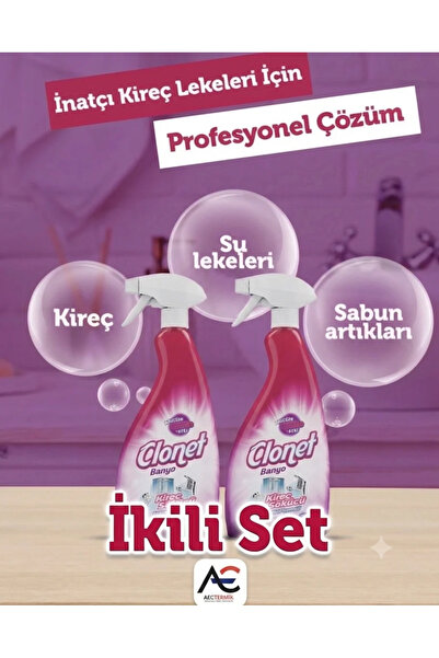 Diversey Clonet Extra Sprey 750Ml 2'li Paket -Kireç ve Banyo temizleyicisi( S...