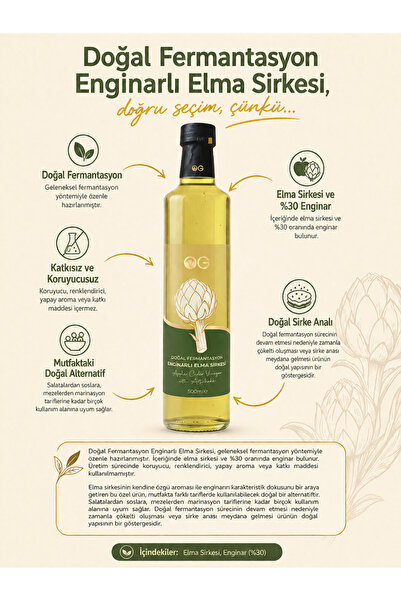 OG natural Enginarlı Elma Sirkesi 500 ml