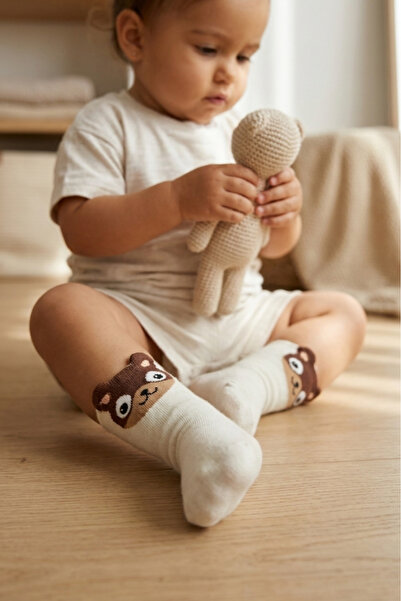 Katia&Bony Animal Patterned Ecru Baby Socks