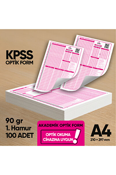 Karakutu Yayınları KPSS Deneme Sınavları İçin 100 Adet (90.GR) Akademik Optik...