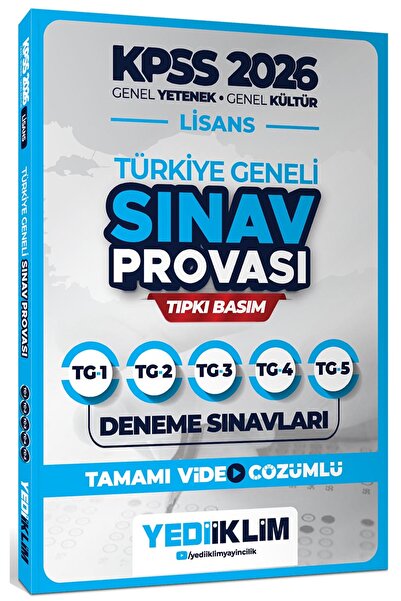 Yediiklim Yayınları 2026 KPSS Lisans GY-GK Türkiye Geneli Video Çözümlü Denem...