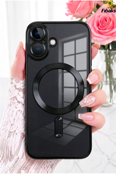 Fibaks iPhone 17 Kılıf Kamera Lens Korumalı Magsafe Şarj Kilifi Şeffaf Renkli...