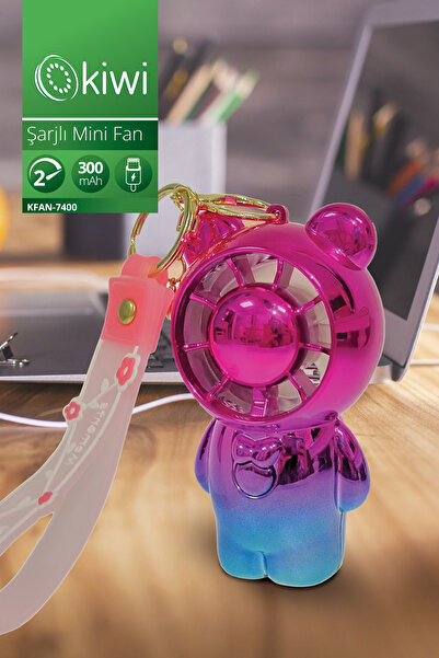 Kiwi Kfan-7400 Şarjlı Portatif Taşınabilir Ultra Sessiz Mini Fan