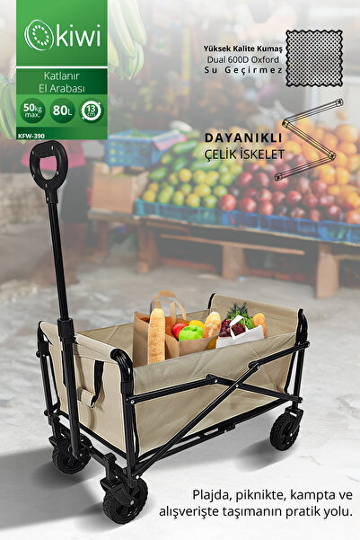 Kiwi Katlanır Portatif Taşıma Aracı Kamp, Piknik, Plaj, Pazar, Market Koli, Y...