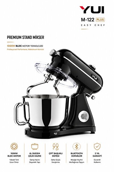 Yui M122 Plus Easy Chef Dc Motor Stand Mikser Çift Başlıklı Hoparlör Özellikl...