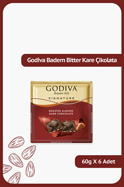 Godiva Kavrulmuş Bademli Bitter Çikolata - 60 gram - 6 Adet