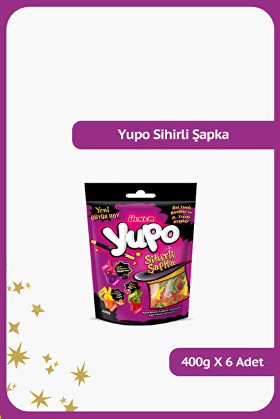 Ülker YUPO Sihirli Şapka - Meyve Sulu Yumuşak Şekerleme - Yeni Büyük Boy - 40...