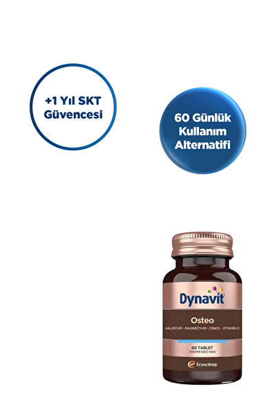 Dynavit Osteo 60 Tablet - Kalsiyum, Magnezyum, Çinko, Bor, Bakır, Selenyum, Vitamin D3 - Eklem&Kemik