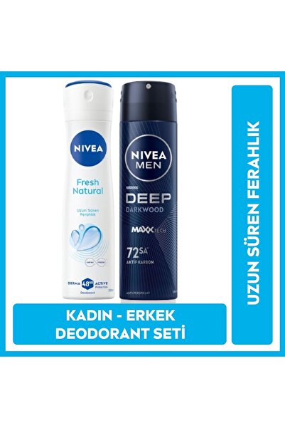 NIVEA Fresh Deosprey 150 ml Deep Dimension Erkek Deosprey 150 ml 2'li Paket