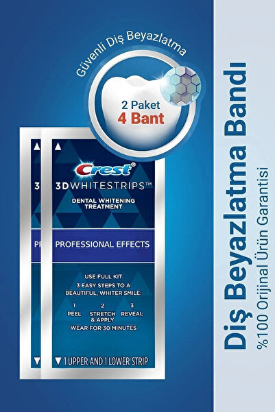 CREST 3d 3d Whitestrips Profesyonel Etkiler (2 Paket / 4 Bant)