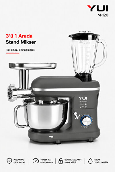 Yui M120 Multi-fonksiyonel 3'ü Bir Arada Stand Mikser Kıyma Setli Ve Blender ...