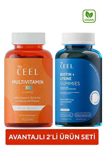 VitaCeel 2'li Saç&Tırnak Vitamini ve Çocuk Gummy Çiğnenebilir Vitamin